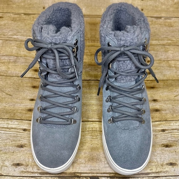 NEW Marc Fisher Darlene Suede Sherpa High Top Bootie Sneakers - Picture 8 of 12